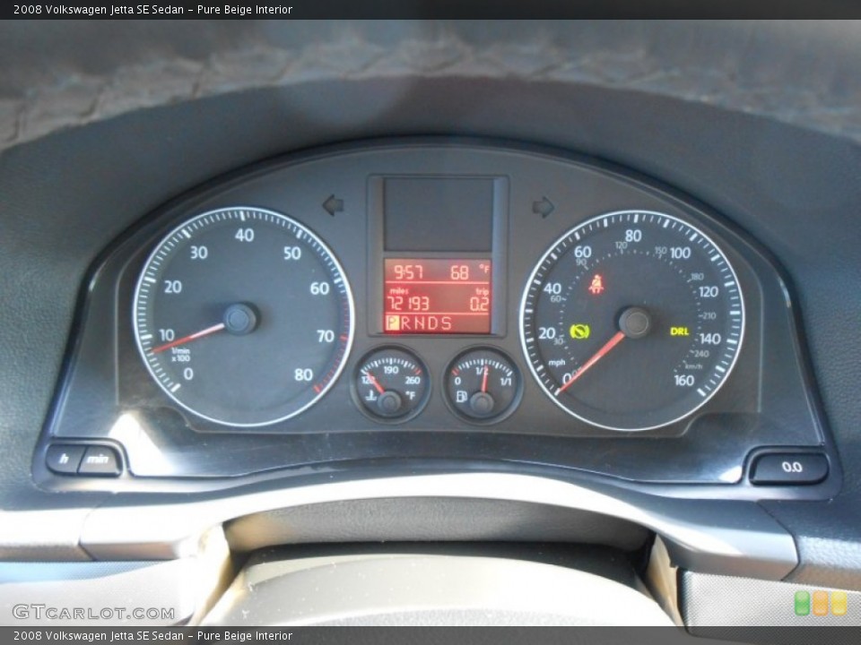 Pure Beige Interior Gauges for the 2008 Volkswagen Jetta SE Sedan #78712376