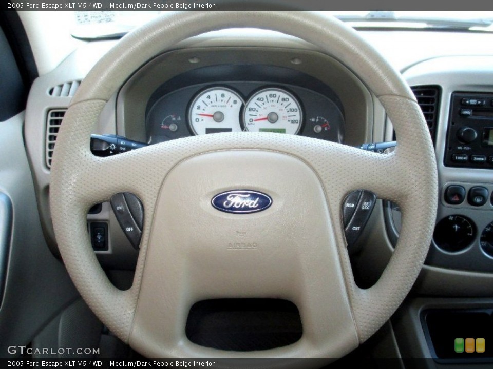 Medium/Dark Pebble Beige Interior Steering Wheel for the 2005 Ford Escape XLT V6 4WD #78713488