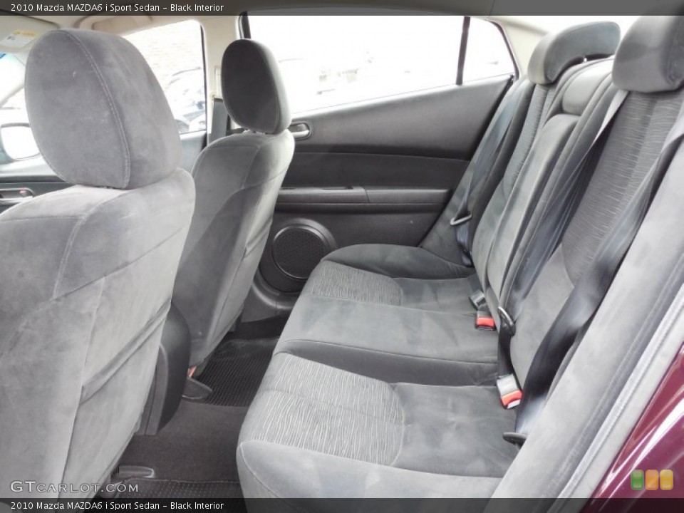 Black Interior Rear Seat for the 2010 Mazda MAZDA6 i Sport Sedan #78713507