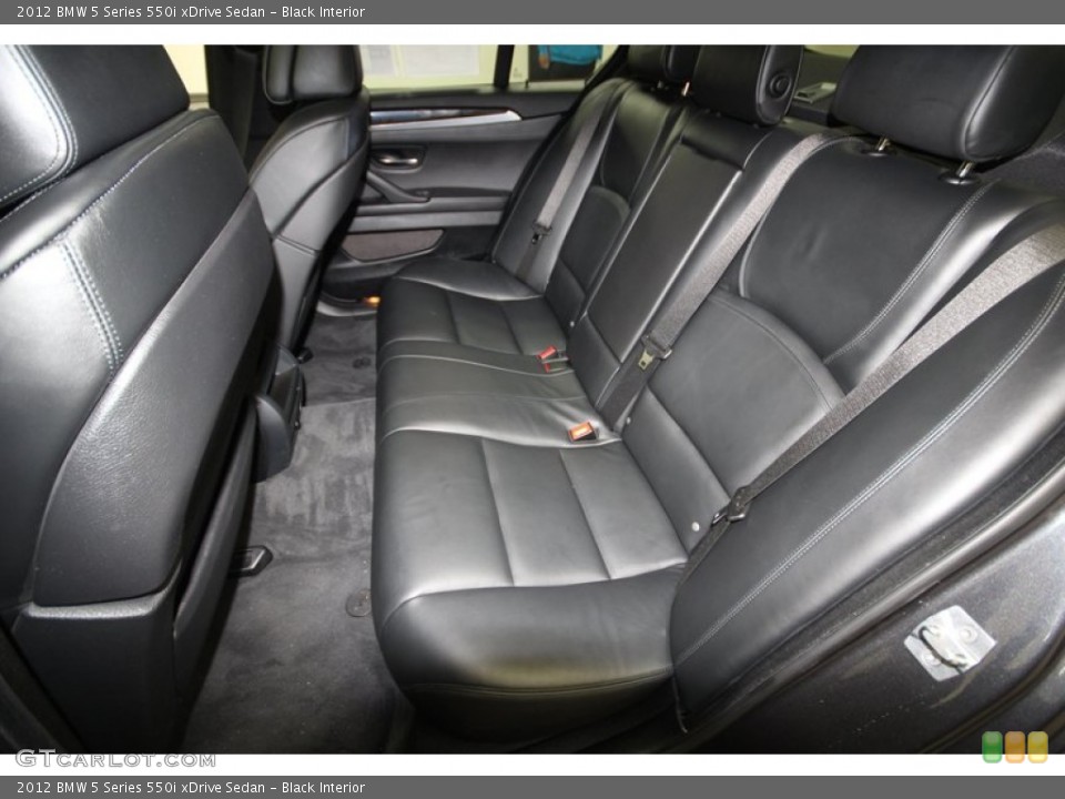 Black Interior Rear Seat for the 2012 BMW 5 Series 550i xDrive Sedan #78716378