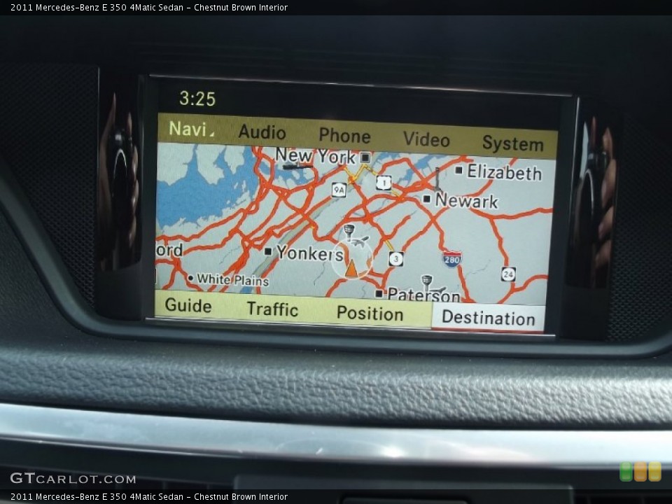 Chestnut Brown Interior Navigation for the 2011 Mercedes-Benz E 350 4Matic Sedan #78716963