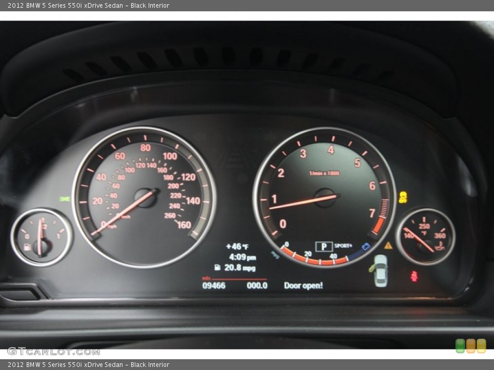 Black Interior Gauges for the 2012 BMW 5 Series 550i xDrive Sedan #78717126