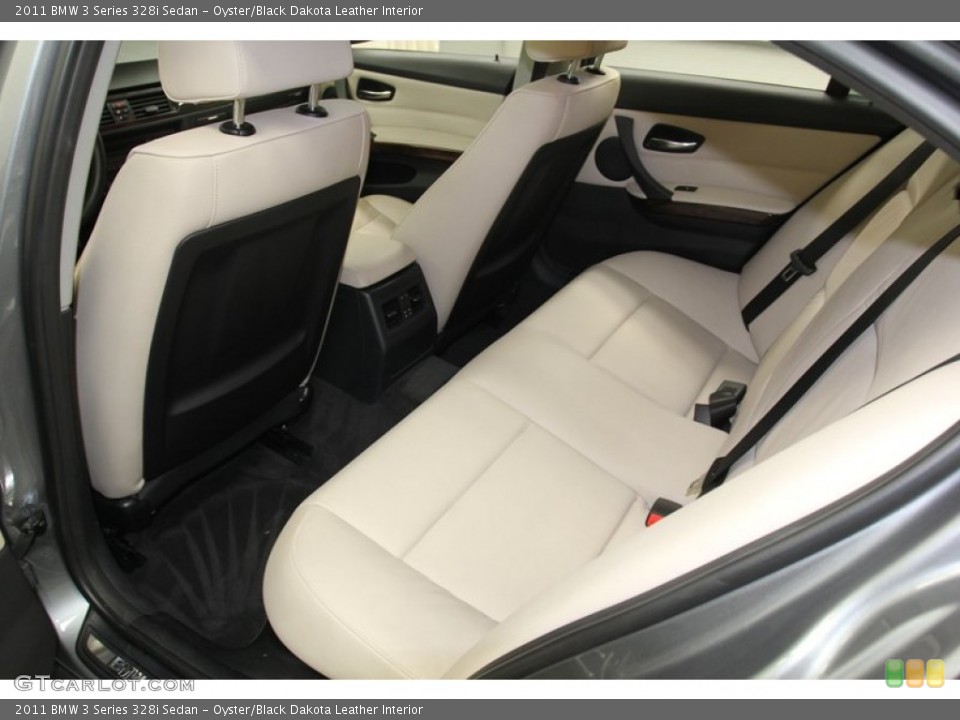 Oyster/Black Dakota Leather Interior Rear Seat for the 2011 BMW 3 Series 328i Sedan #78717851