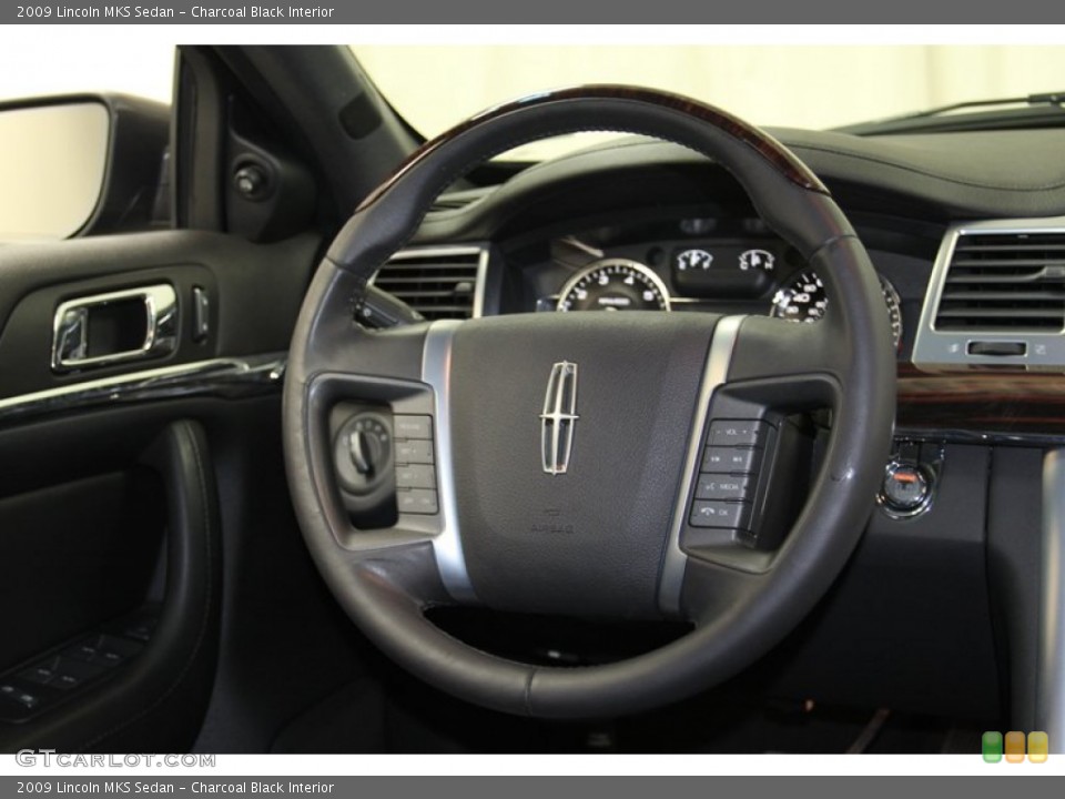 Charcoal Black Interior Steering Wheel for the 2009 Lincoln MKS Sedan #78720740