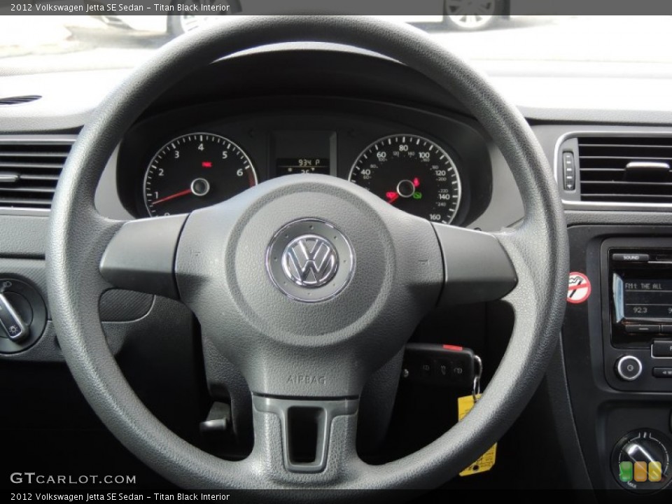Titan Black Interior Steering Wheel for the 2012 Volkswagen Jetta SE Sedan #78723375