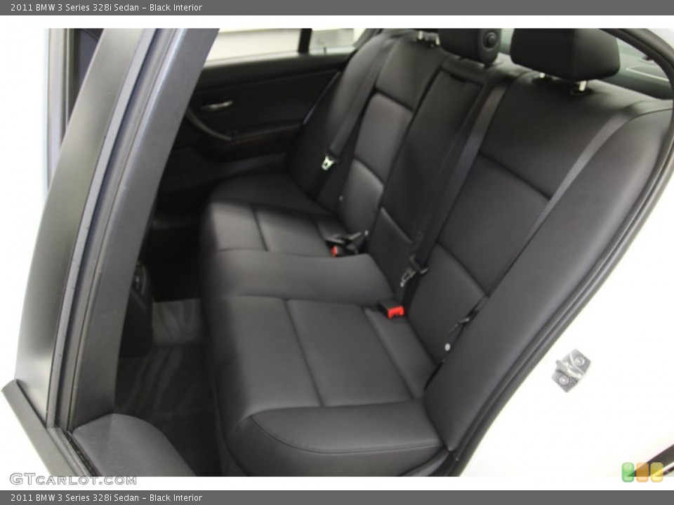 Black Interior Rear Seat for the 2011 BMW 3 Series 328i Sedan #78727073