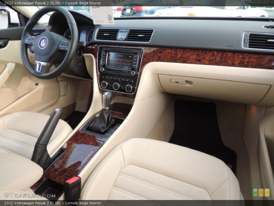 Cornsilk Beige Interior Dashboard for the 2012 Volkswagen Passat 2.5L SEL #78728015