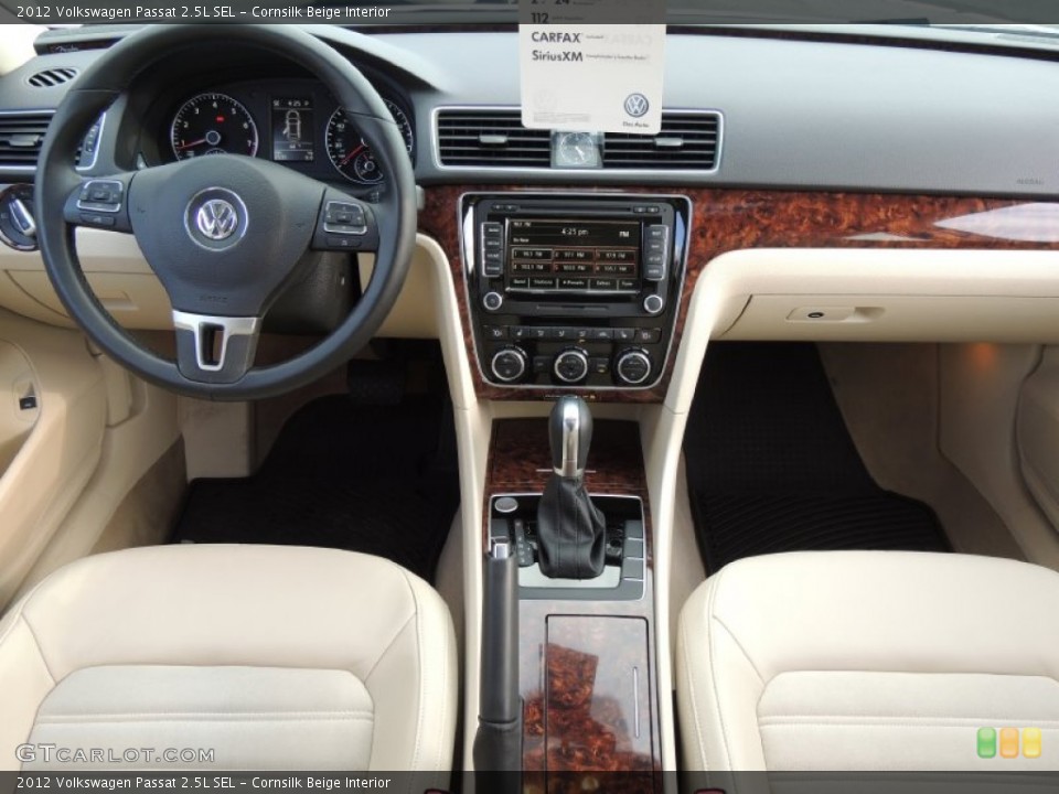 Cornsilk Beige Interior Dashboard for the 2012 Volkswagen Passat 2.5L SEL #78728129
