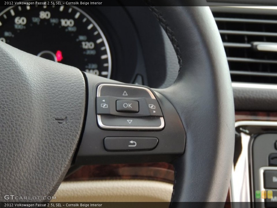 Cornsilk Beige Interior Controls for the 2012 Volkswagen Passat 2.5L SEL #78728188