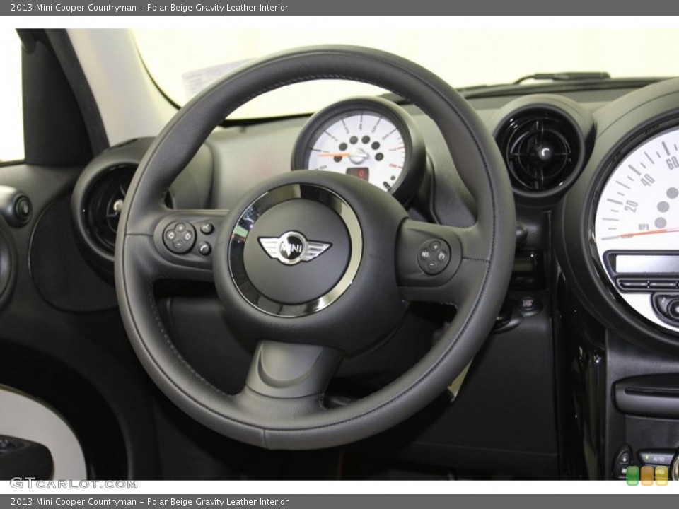 Polar Beige Gravity Leather Interior Steering Wheel for the 2013 Mini Cooper Countryman #78730585