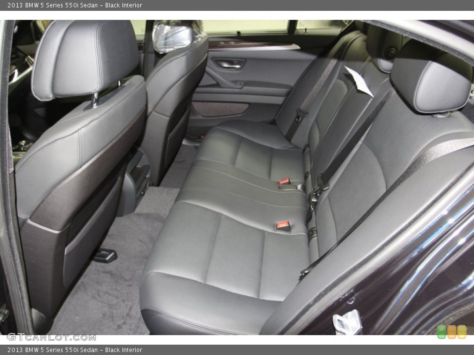 Black Interior Rear Seat for the 2013 BMW 5 Series 550i Sedan #78735119