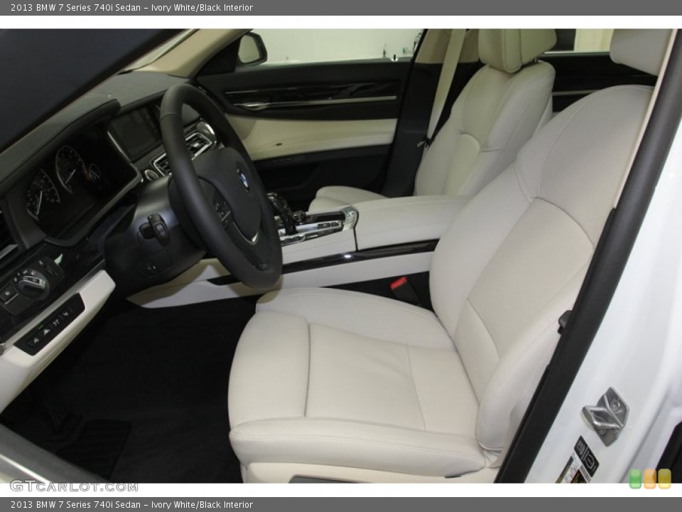 Ivory White/Black Interior Front Seat for the 2013 BMW 7 Series 740i Sedan #78737804