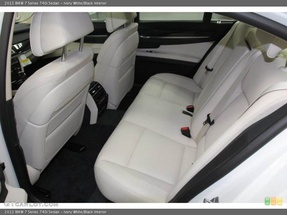 Ivory White/Black Interior Rear Seat for the 2013 BMW 7 Series 740i Sedan #78737984