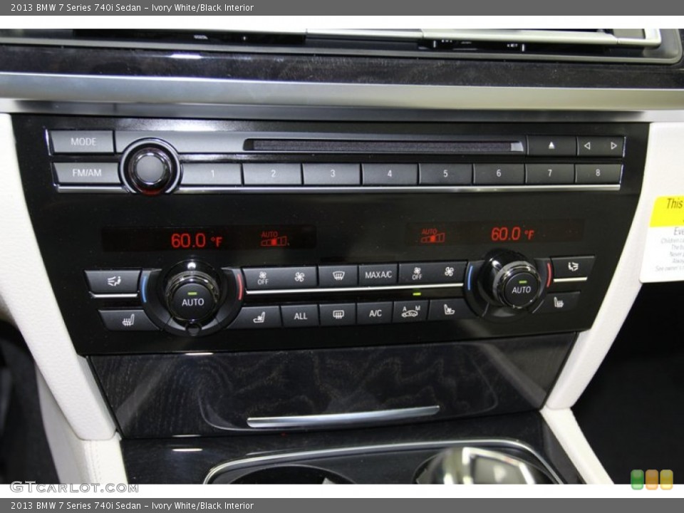 Ivory White/Black Interior Controls for the 2013 BMW 7 Series 740i Sedan #78738137