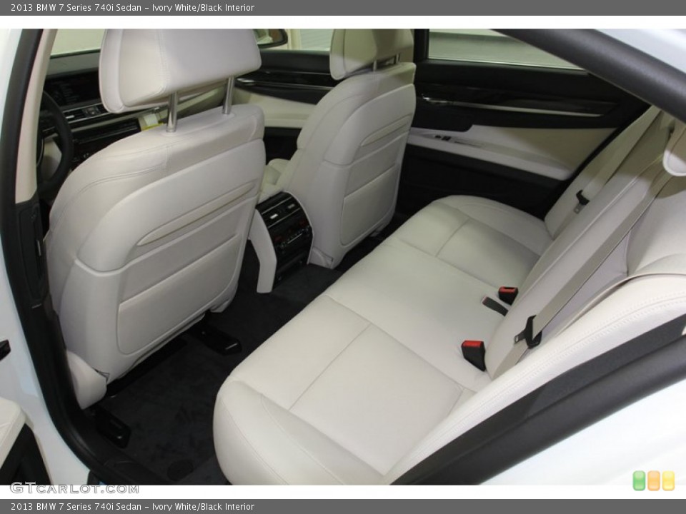 Ivory White/Black Interior Rear Seat for the 2013 BMW 7 Series 740i Sedan #78738291