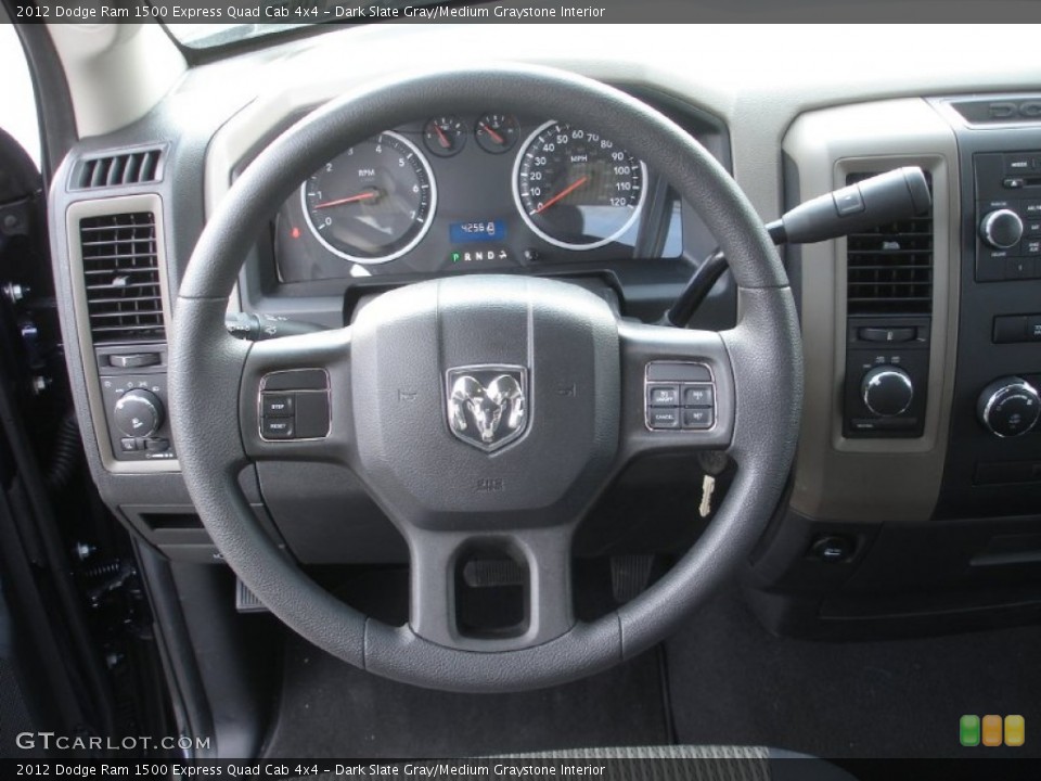 Dark Slate Gray/Medium Graystone Interior Steering Wheel for the 2012 Dodge Ram 1500 Express Quad Cab 4x4 #78741754