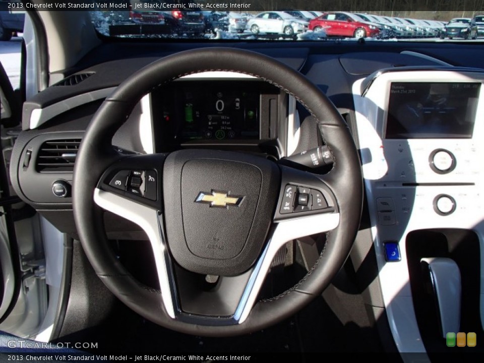 Jet Black/Ceramic White Accents Interior Steering Wheel for the 2013 Chevrolet Volt  #78747548