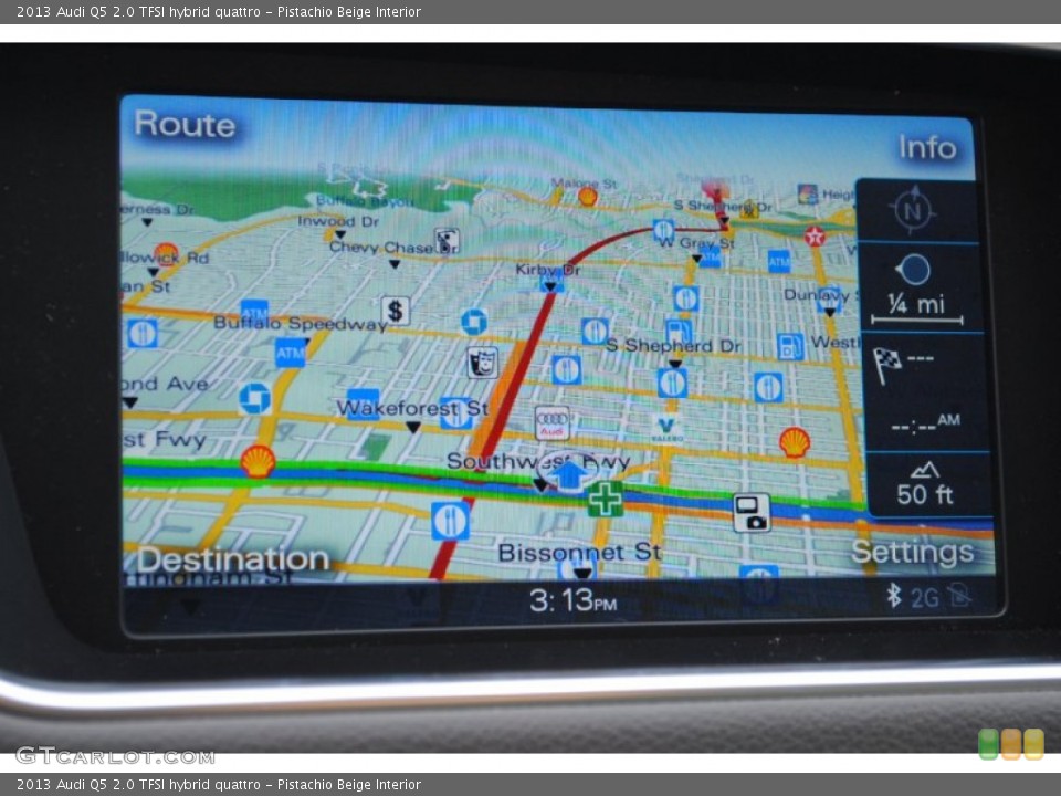 Pistachio Beige Interior Navigation for the 2013 Audi Q5 2.0 TFSI hybrid quattro #78749694