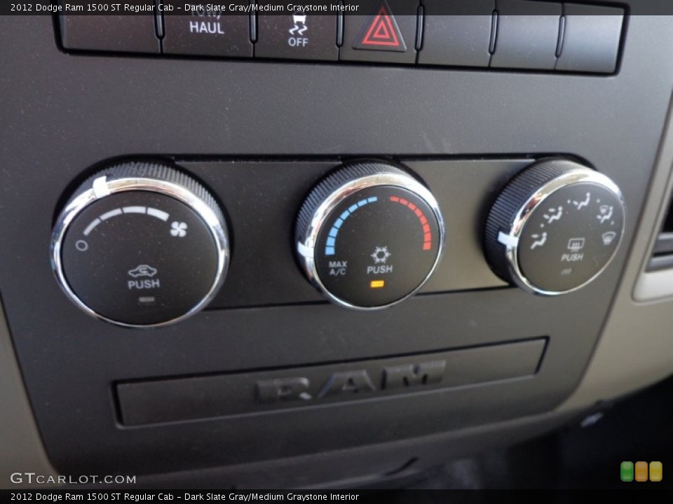 Dark Slate Gray/Medium Graystone Interior Controls for the 2012 Dodge Ram 1500 ST Regular Cab #78753467