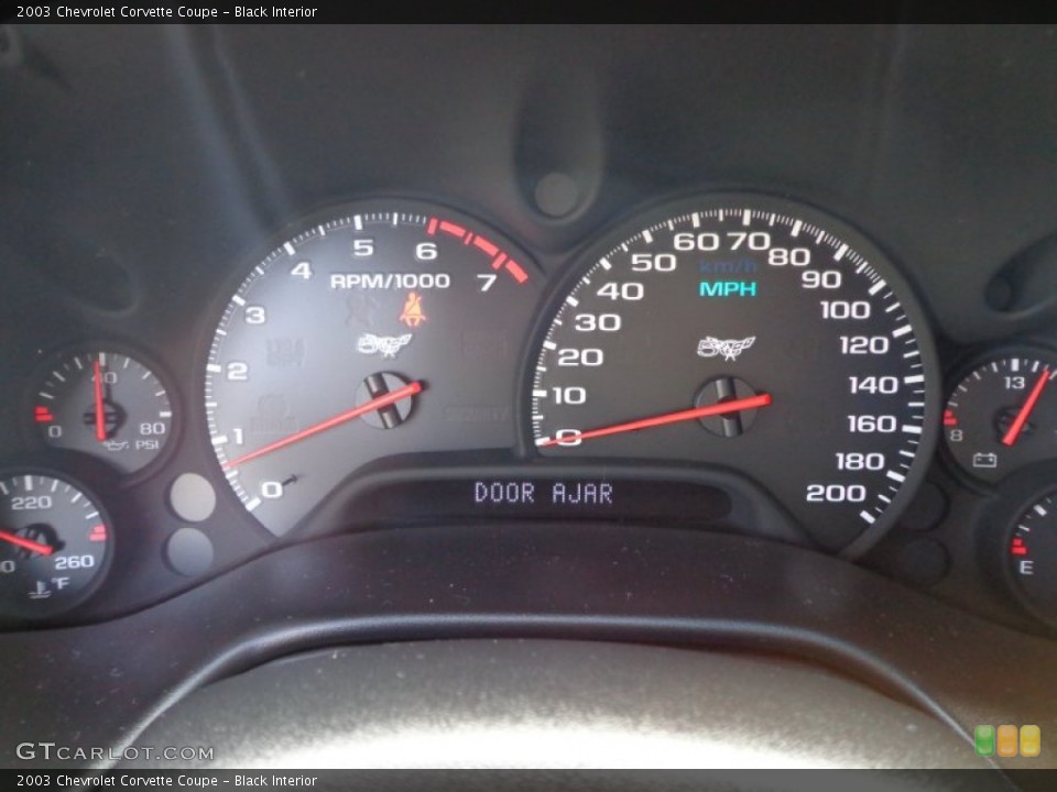 Black Interior Gauges for the 2003 Chevrolet Corvette Coupe #78754415