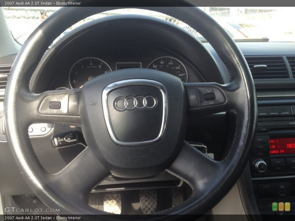 Ebony Interior Steering Wheel for the 2007 Audi A4 2.0T Sedan #78763145