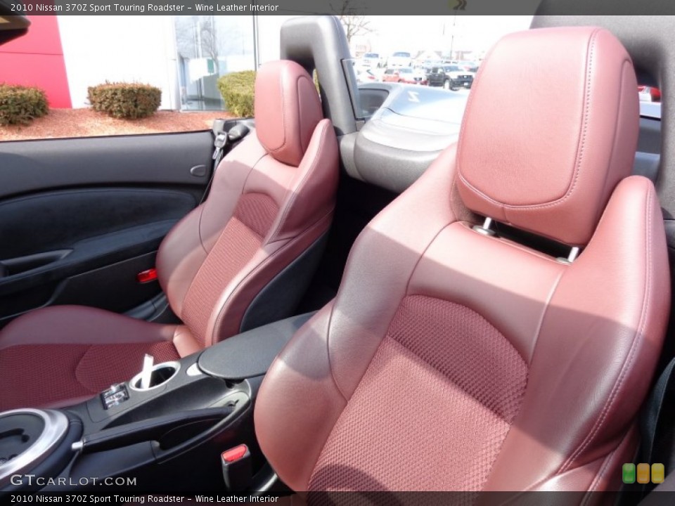 Wine Leather Interior Front Seat for the 2010 Nissan 370Z Sport Touring Roadster #78763343