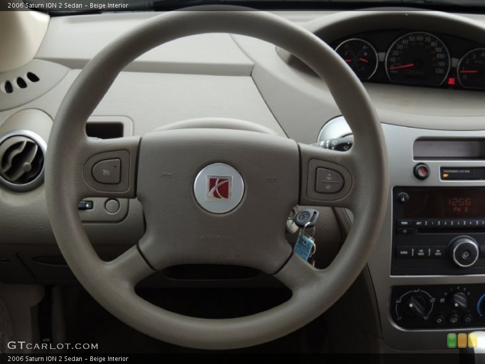 Beige Interior Steering Wheel for the 2006 Saturn ION 2 Sedan #78766308