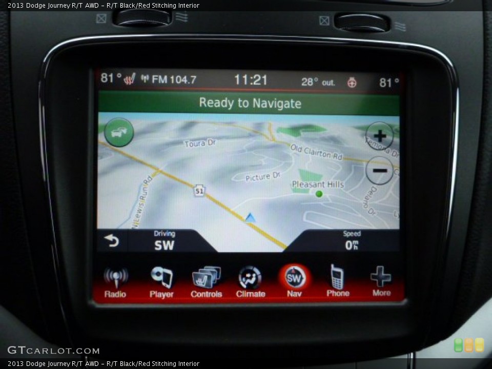R/T Black/Red Stitching Interior Navigation for the 2013 Dodge Journey R/T AWD #78769555