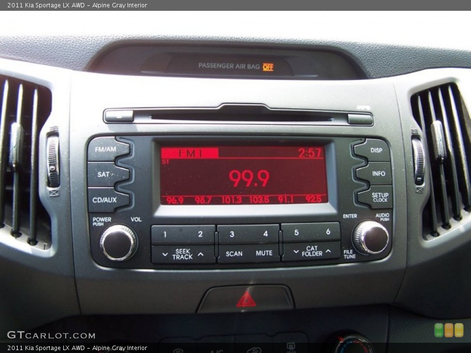 Alpine Gray Interior Audio System for the 2011 Kia Sportage LX AWD #78772140