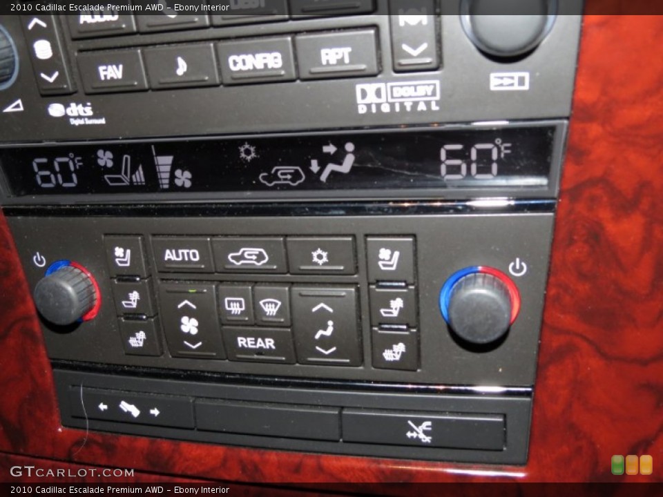 Ebony Interior Controls for the 2010 Cadillac Escalade Premium AWD #78773751