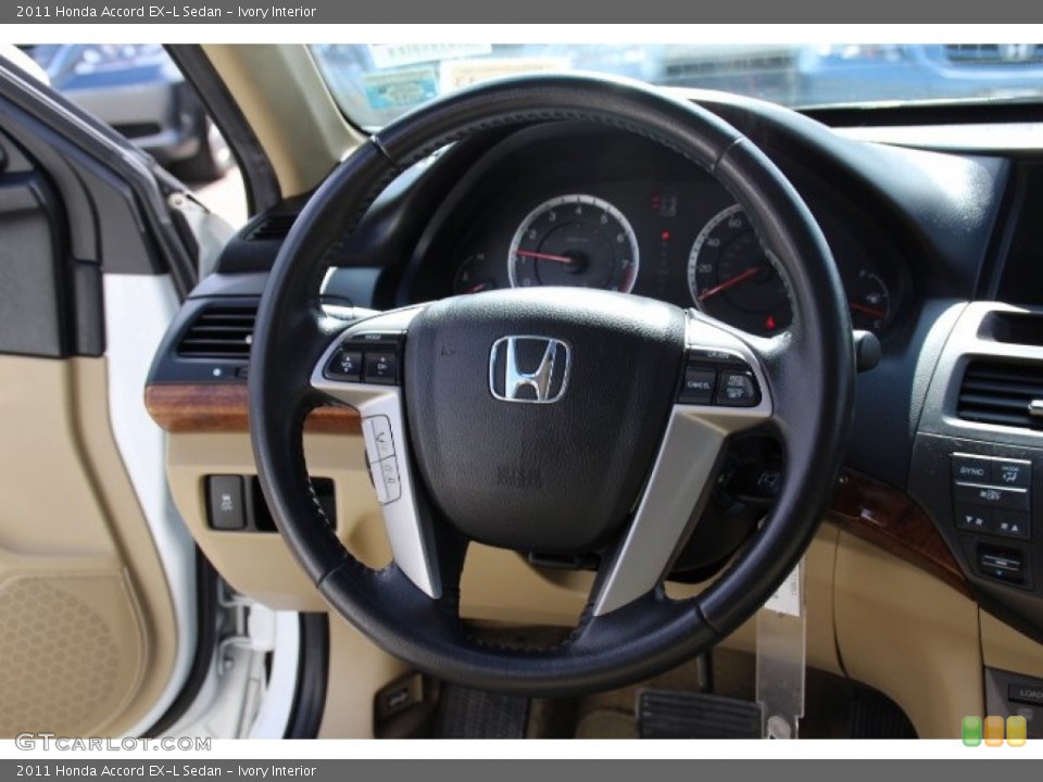 Ivory Interior Steering Wheel for the 2011 Honda Accord EX-L Sedan #78775268