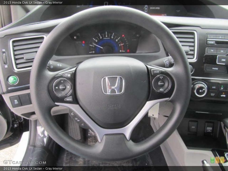 Gray Interior Steering Wheel for the 2013 Honda Civic LX Sedan #78775433
