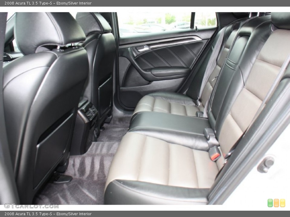 Ebony/Silver Interior Rear Seat for the 2008 Acura TL 3.5 Type-S #78777611