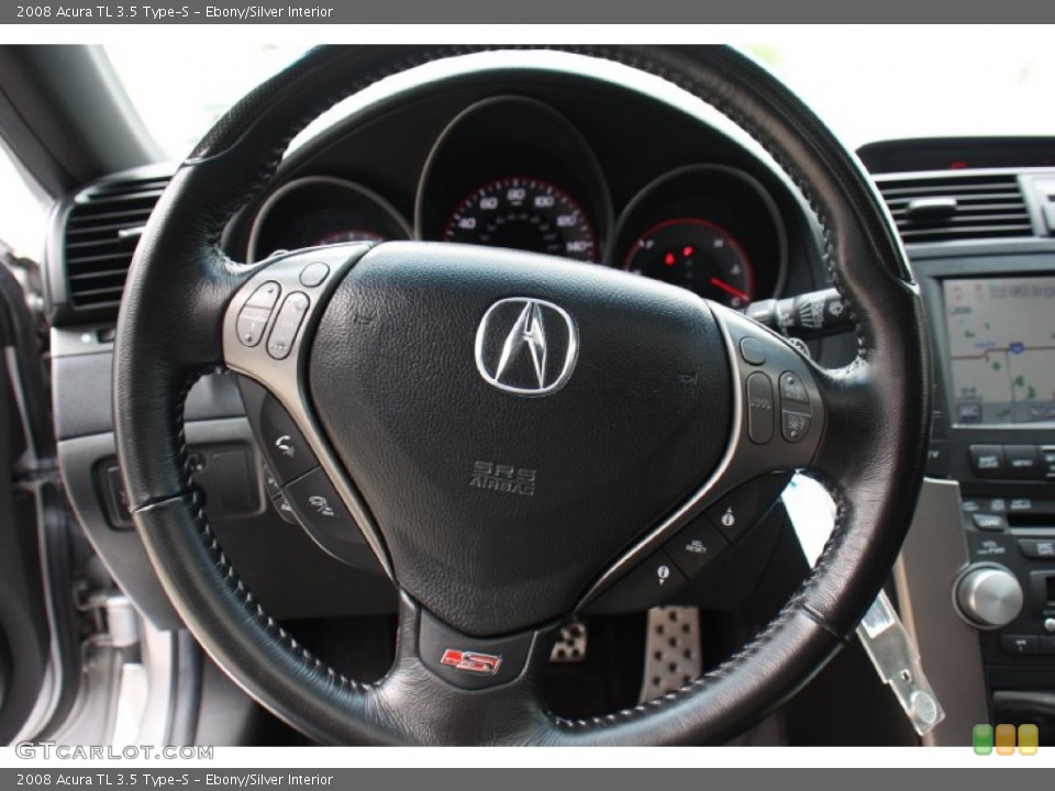 Ebony/Silver Interior Steering Wheel for the 2008 Acura TL 3.5 Type-S #78777833