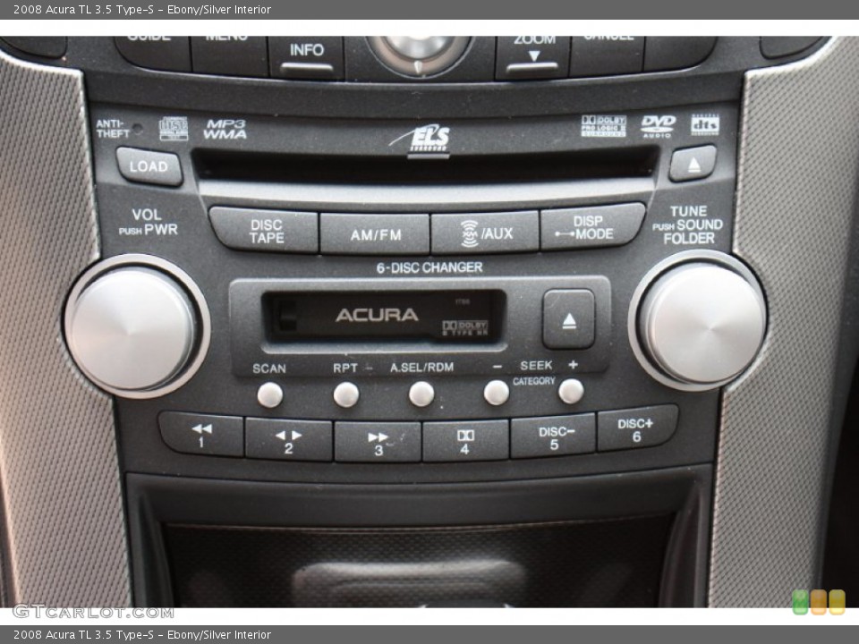 Ebony/Silver Interior Controls for the 2008 Acura TL 3.5 Type-S #78777893