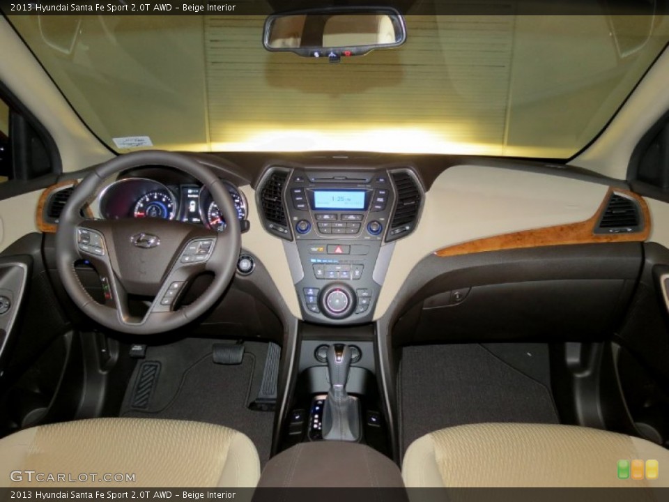 Beige Interior Dashboard for the 2013 Hyundai Santa Fe Sport 2.0T AWD #78779351