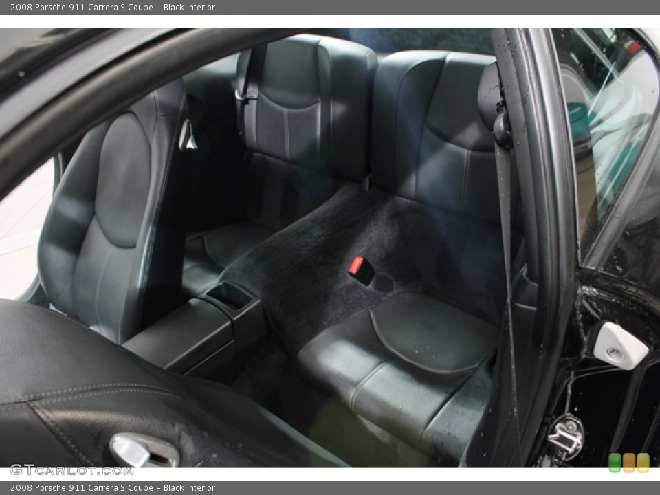 Black Interior Rear Seat for the 2008 Porsche 911 Carrera S Coupe #78782450