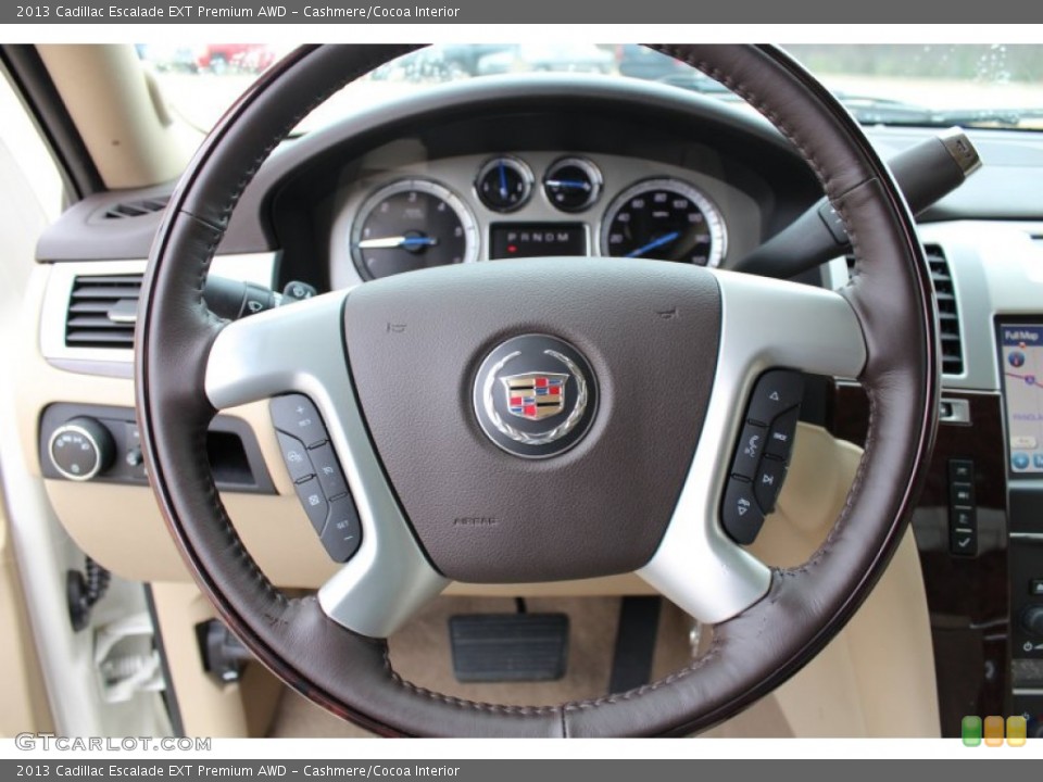 Cashmere/Cocoa Interior Steering Wheel for the 2013 Cadillac Escalade EXT Premium AWD #78783353