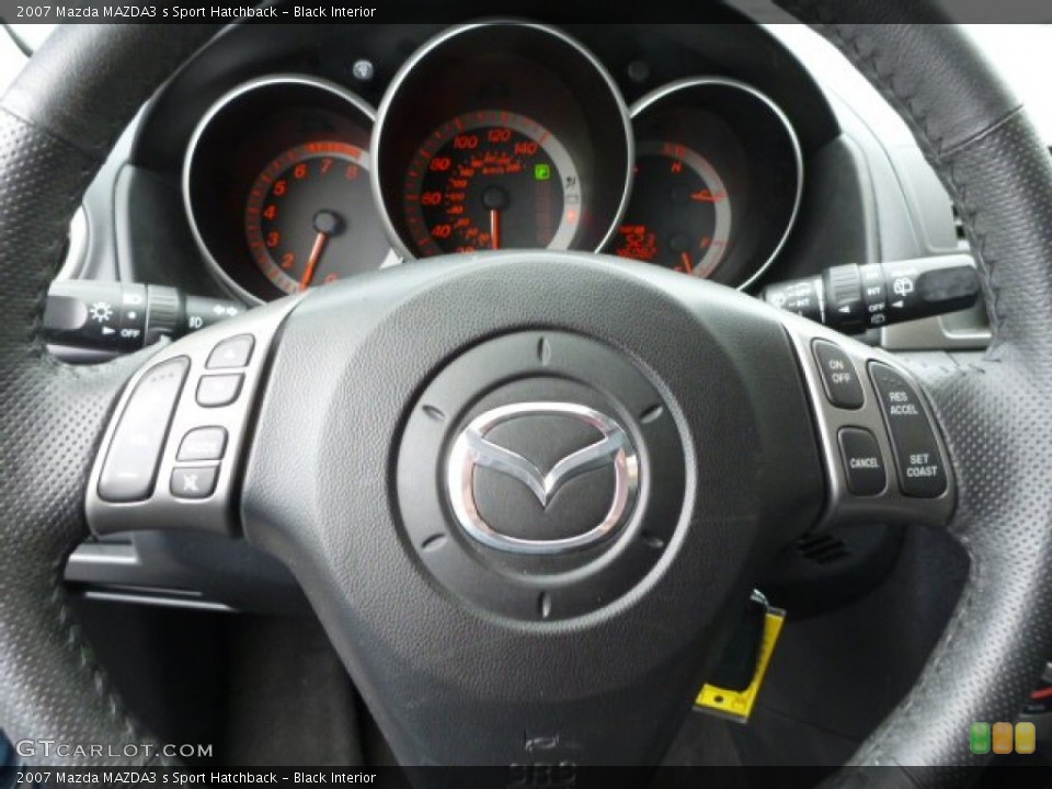 Black Interior Steering Wheel for the 2007 Mazda MAZDA3 s Sport Hatchback #78784748