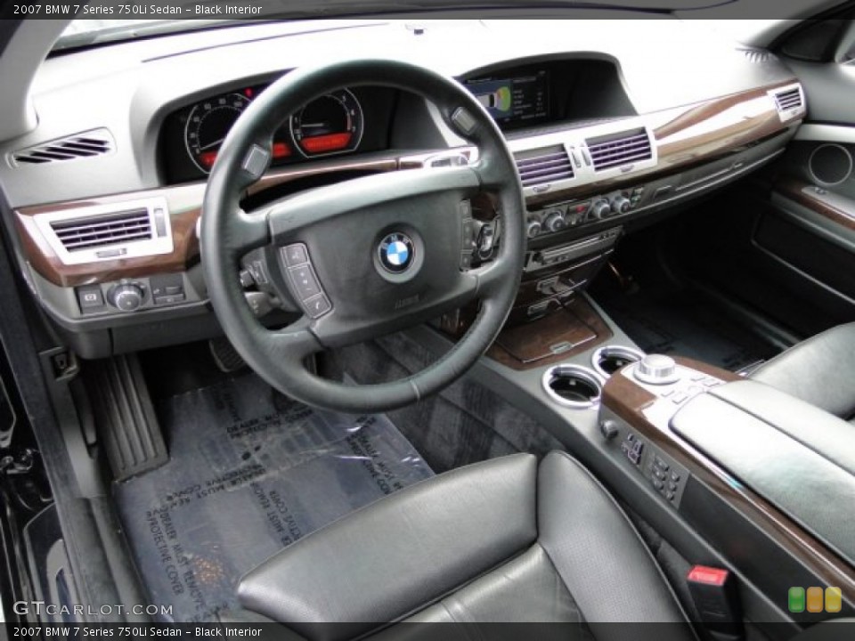 Black Interior Prime Interior for the 2007 BMW 7 Series 750Li Sedan #78785404