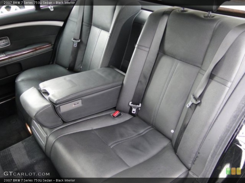 Black Interior Rear Seat for the 2007 BMW 7 Series 750Li Sedan #78785528