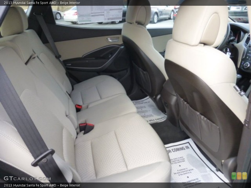 Beige Interior Rear Seat for the 2013 Hyundai Santa Fe Sport AWD #78790242