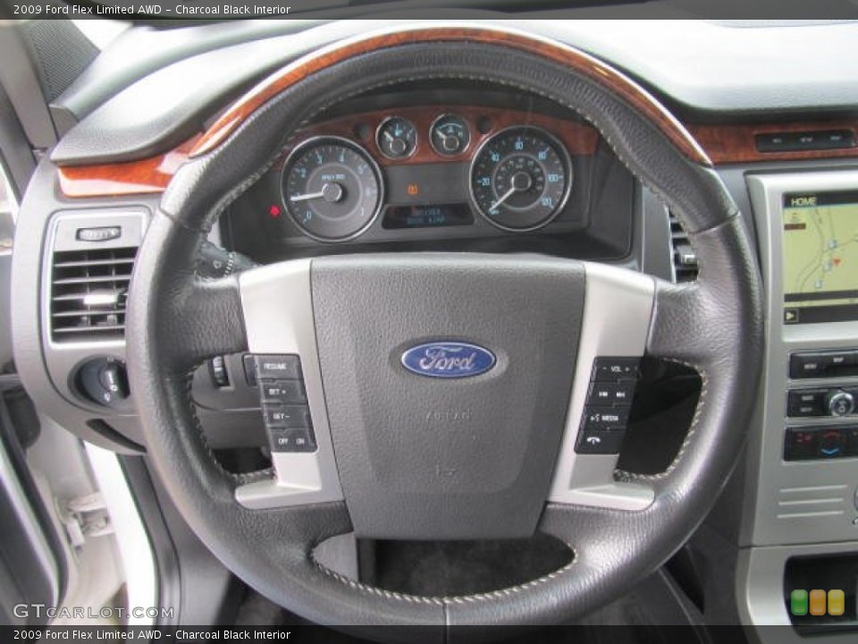 Charcoal Black Interior Steering Wheel for the 2009 Ford Flex Limited AWD #78791273