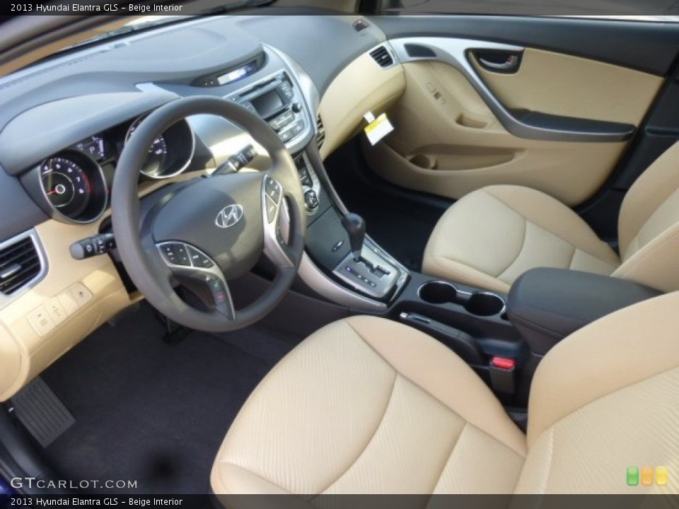 Beige Interior Prime Interior for the 2013 Hyundai Elantra GLS #78791846