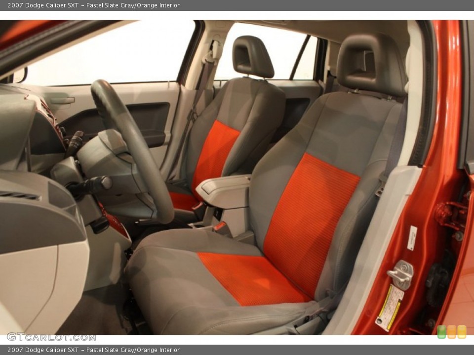 Pastel Slate Gray/Orange Interior Front Seat for the 2007 Dodge Caliber SXT #78798203