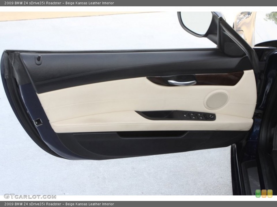 Beige Kansas Leather Interior Door Panel for the 2009 BMW Z4 sDrive35i Roadster #78798212