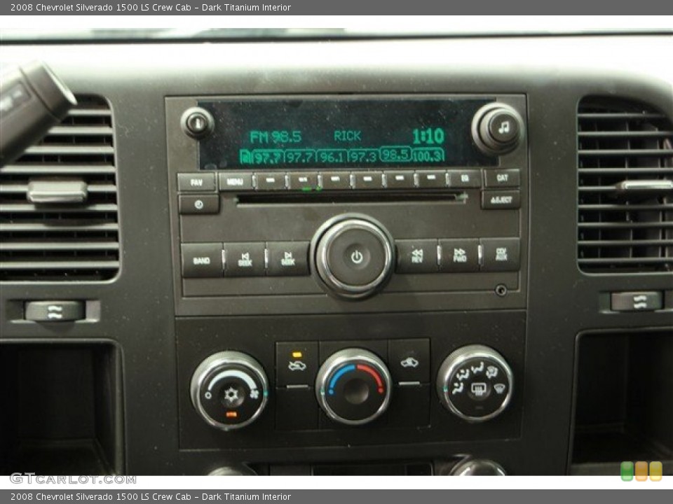 Dark Titanium Interior Controls for the 2008 Chevrolet Silverado 1500 LS Crew Cab #78798599