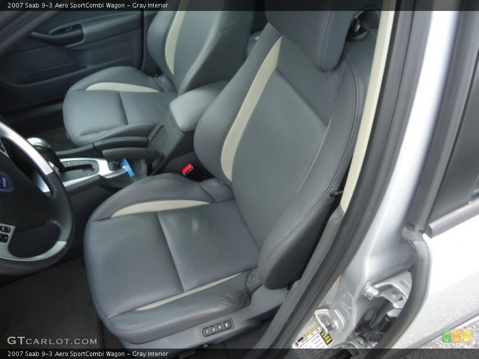 Gray Interior Front Seat for the 2007 Saab 9-3 Aero SportCombi Wagon #78801419
