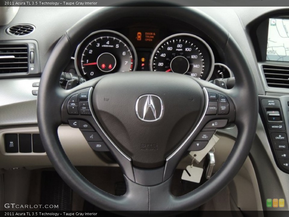 Taupe Gray Interior Steering Wheel for the 2011 Acura TL 3.5 Technology #78811679