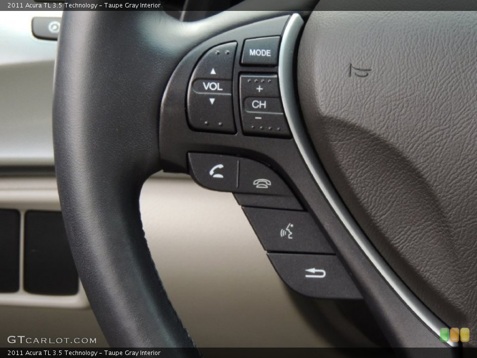 Taupe Gray Interior Controls for the 2011 Acura TL 3.5 Technology #78811697
